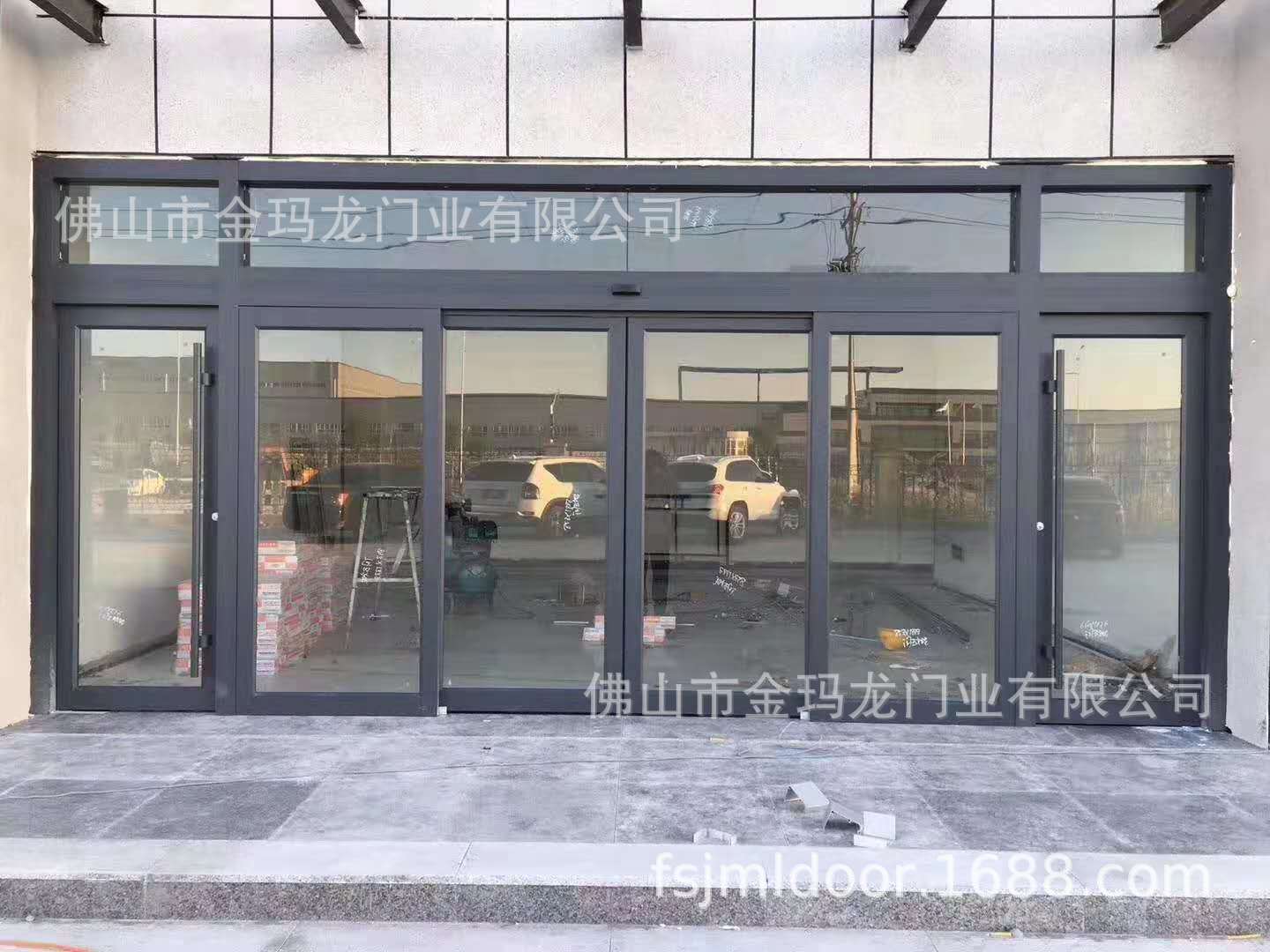 直销感应自动门铝合金框玻璃自动门进口松下电机安全防夹金玛龙