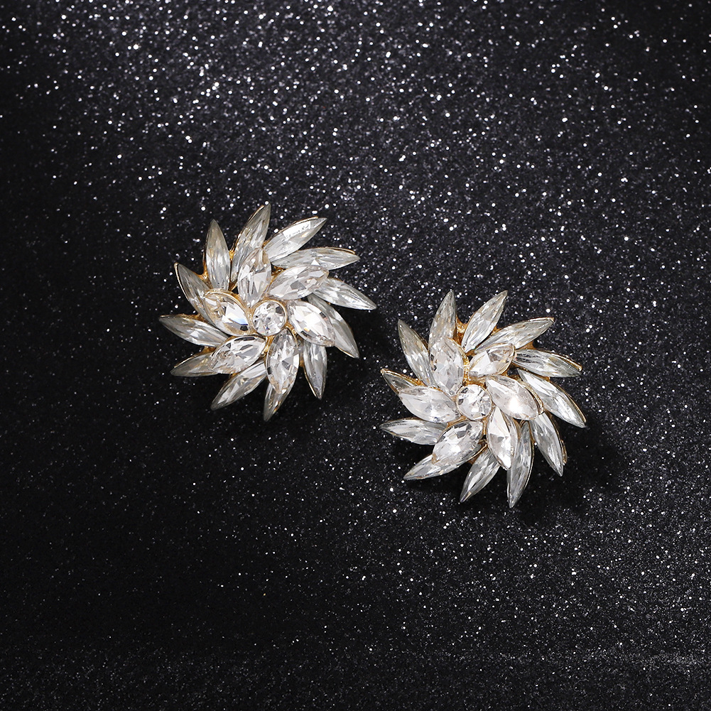 Wild Exaggerated Windmill Style Earrings Full Of Diamonds Creative Fashion Super Flash Acrylic Earrings Catwalk Jewelry Wholesale Nihaojewelry display picture 6