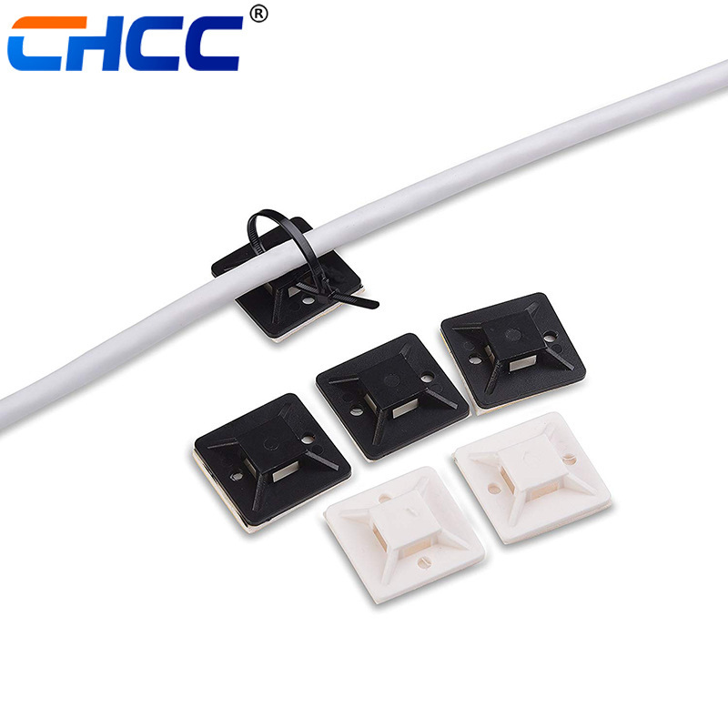 工厂批发粘胶扎带/扎线塑料吸盘20*2025*25mm线扣线束免打孔