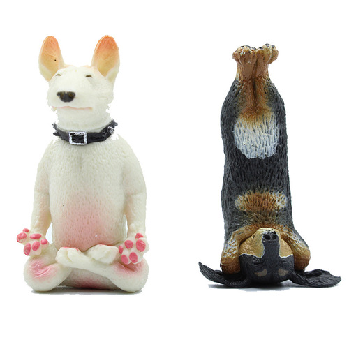 Wholesale figure dog yoga master model doll cake ornaments car cute pet PVC toys street stall trendy play