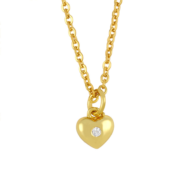 Fashion Heart 18k Gold Plated Necklace In Bulk display picture 5