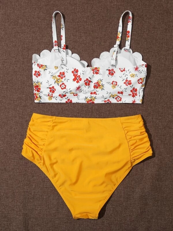 new large size split printed bikini set NSHL39326