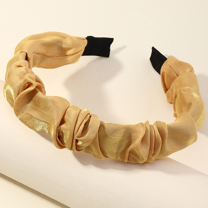 Korean New Fabric  Solid Color Wide-sided Fold-covered Cloth Headband display picture 11