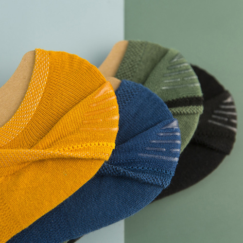 Summer thin women's boat socks Japanese socks silicone non-slip socks pure cotton gauze mesh shallow mouth invisible socks