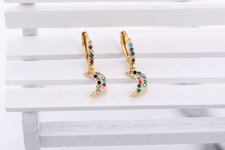 10g Weight Zircon Inlay Material Earrings Classification Housewarming, Anniversary, Business, Wedding, Travel, Birthday, Festival Occasion Copper Material Geometric Pattern Women'S Gender Plating Design Fashion Style Copper Plating Geometric Zircon 7