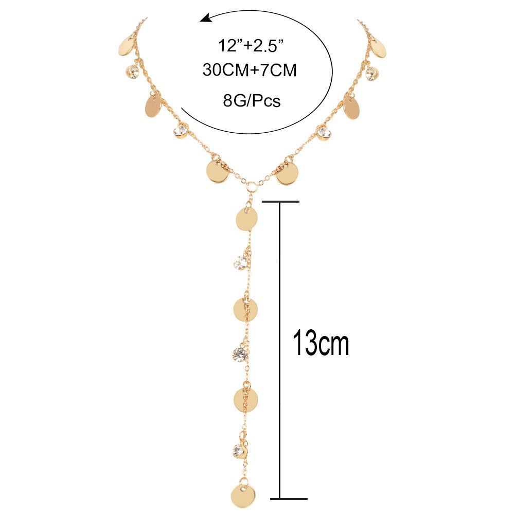 Forme El Nuevo Collar Geométrico Del Todo-fósforo Del Diamante De La Cadena De Oro Para Las Señoras display picture 1