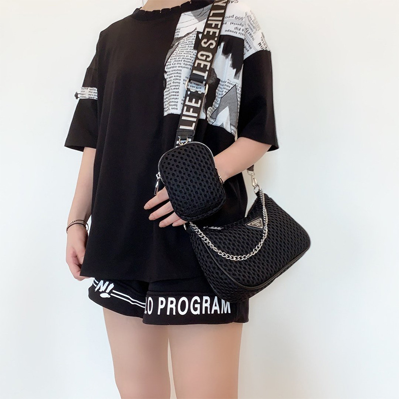 女包2020新款ins超火牛津布三合壹斜挎包百搭腋下鏈條包包女潮流