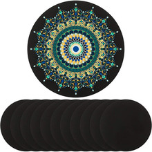 17cm8片黑色圆形绘画纸板用于曼陀罗点绘画套装17 厘米 x 17 厘米