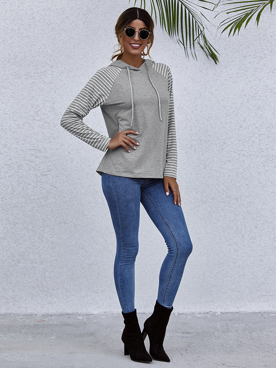 suéter delgado casual de otoño e invierno con capucha para mujer NSAL6705