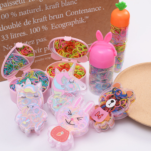 Boxed thickened disposable rubber band children's hair band girl's hair cartoon headband set baby internet celebrity hair accessories