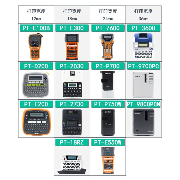 Brother, compatible printer, 12mm