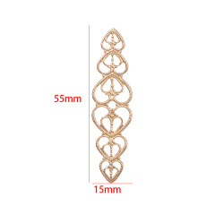 眾興純銅心形打底長條花片 古風髮簪材料diy飾品配件15*55MM
