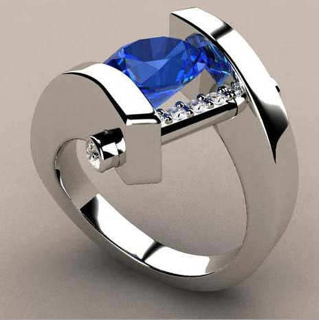 Heyeng Wish Hot Selling New European and American Creative Modern Inlaid Sapphire Engagement Simulated Diamond Ring