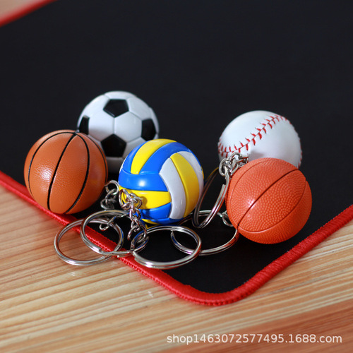 Basketball souvenir simulation small basketball keychain volleyball pendant football company event baseball giveaway gift