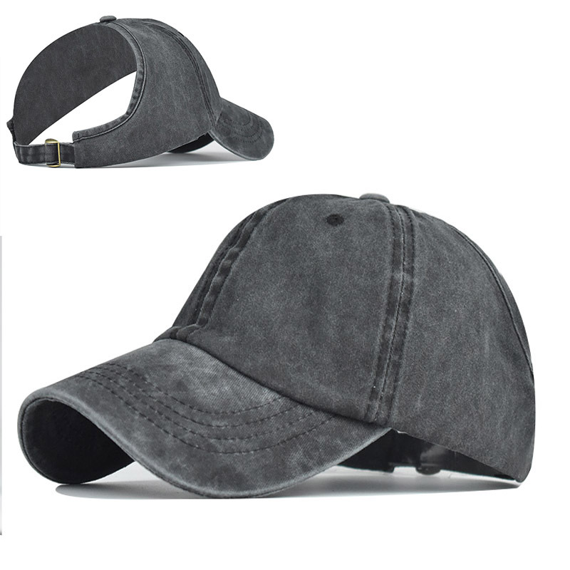 Gorra de cola de caballo media gorra de béisbol personalizada a prueba de sol corbata a prueba de sol sombrero de cola de caballo color sólido verano deportes al aire libre gorra de pico