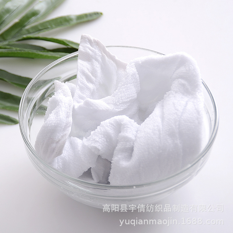 压缩白方巾