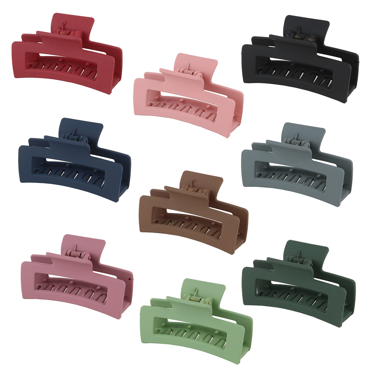 35g Weight Hair Claws Hair Accessories Type No Inlaid Inlay Material Festival Occasion Solid Color Frosted Acrylic Rectangular Large Hair Clip