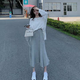 春装韩版2020新款chic高腰显瘦气质鱼尾中长款半身裙女裙子