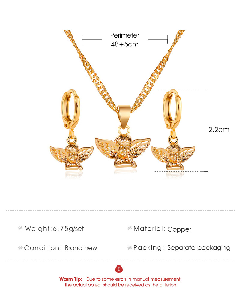 neues Retro Engel Baby zweiteilige se kleine Engel Halskette Ohrring Setpicture1