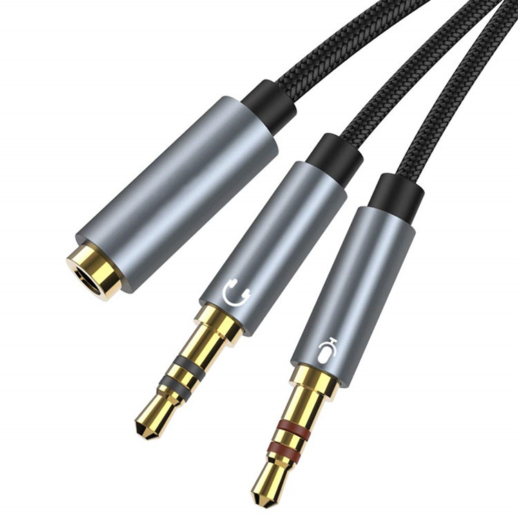 aux台式电脑耳机线耳麦二合一转换线麦克风音频线一分二转接线|ms