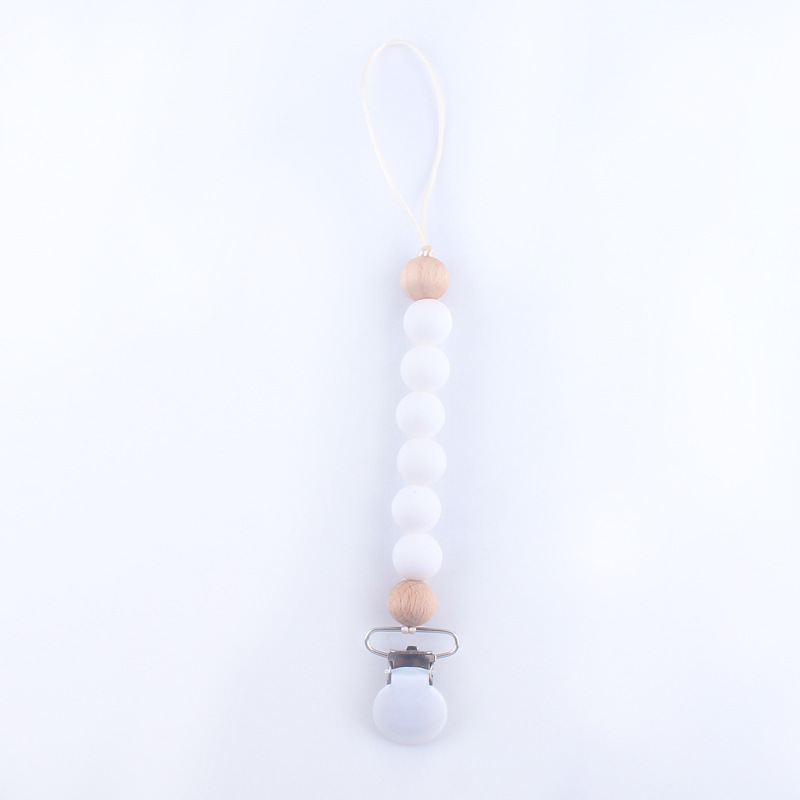 Bebé silicona chupete cadena perlas de silicona chupete clip cadena mordedor amoladora anti-gota cadena anti-perdido cadena