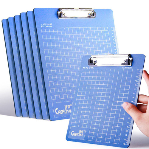A4 Writing Board Plastic Clip with Ruler, Flat Plate Clip, Butterfly Clip, Document Holder, Exam Paper Clip