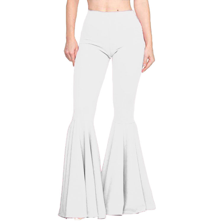 227g Weight Full Length Pants Length Simple Style Solid Color Polyester Milk Fiber Active Bottoms Flared Pants