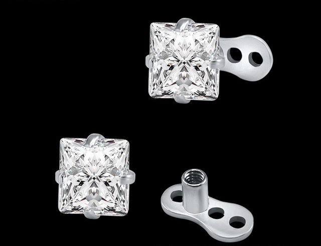 316L Stainless Steel Round Zircon European American Personality Body Piercing Nail Ear Stud Earring Jewelry Wholesale detail image 7