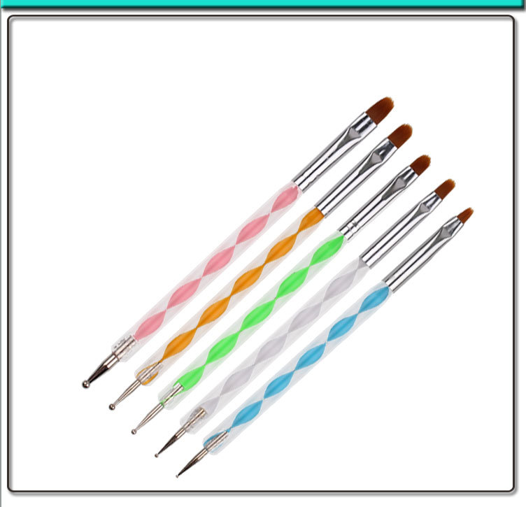 5色亚克力双头两用美甲笔
