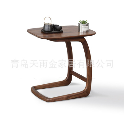 新款包邮 沙发边几 北美进口黑胡桃实木角几床头边几沙发角几拐几|ru