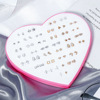 Earrings heart-shaped with letters, plastic cartoon set, 36 pair, European style