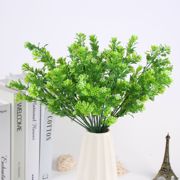 批发7叉水草春草装饰花草塑料插花配材绿色植物仿真草假秧苗 数码家电好货网