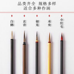 Chinese painting fine brush set for painting and calligraphy, thin gold body mouse hair and leaf vein hooking pen, flower branches are lively, wolf hair and goat hair