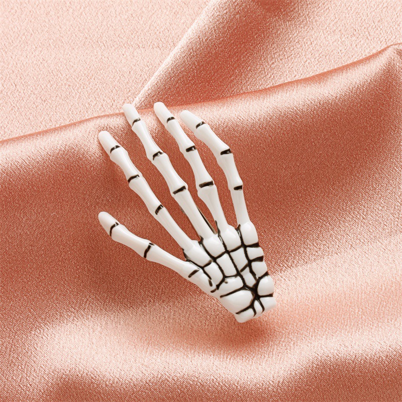 Women's Gender Hip-Hop Punk Women's Harajuku Skull Hand Ghost Acrylic Hair Clip