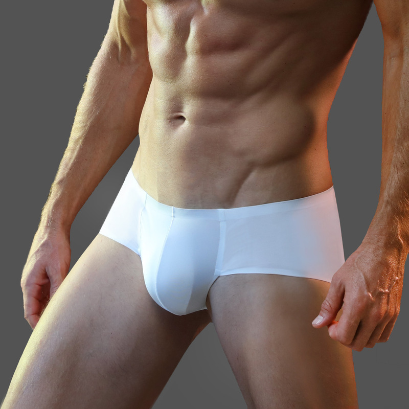 Men's Underwear Ice Silk Triangle One-piece Seamless Youth Personalized Low Waist U-convex Sexy Underwear Trendy Sports Pants