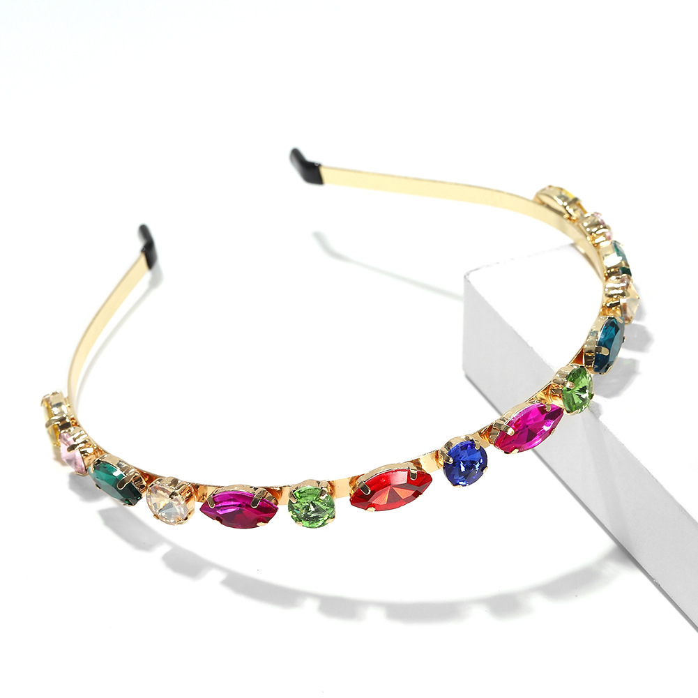 Fashion Simple Baroque Retro Alloy Diamond Headband 6 Colors Hairpin display picture 10