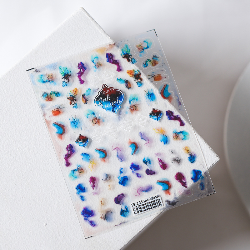 magico铁素日系5D浮雕指甲贴pro磨砂薄透立体薄韧贴纸Ink wash141