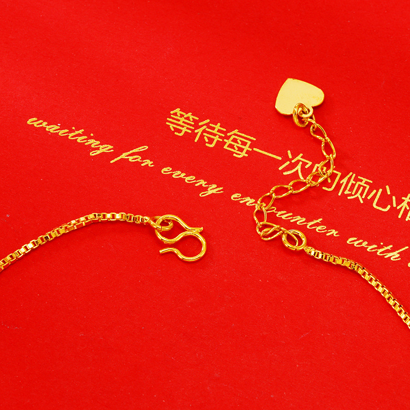 Moda amor europeo y americano tobillera japonés y coreano cobre chapado 24K oro femenino playa pie adornos transfronterizos