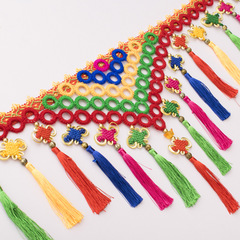 Large truck front fender decorative lace colorful triangle hanging tassels colorful embroidered hanging tassels car decoration bag top tassels tassels