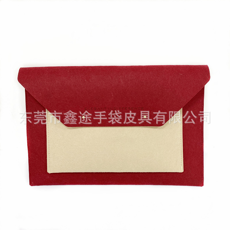Factory Direct Sales Waterproof Felt Cloth Computer Bag Business Simple Tablet Liner Bag Contrasting Color Computer Protective Cover