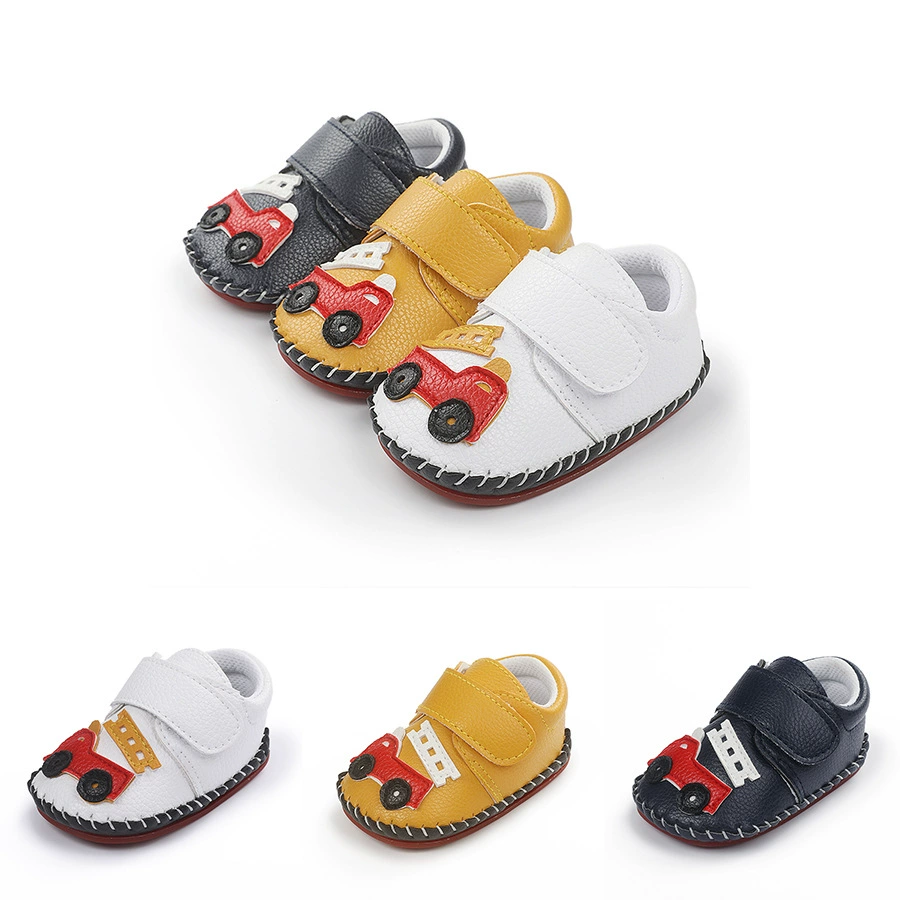 Нескользящая обувь для малышей с мультяшной резиновой подошвой, сшитая вручную прочная детская обувь с защитой от ударов и падений, поколение волос