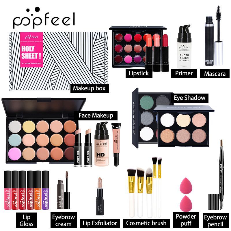 1000g Weight Makeup Set Type Of Cosmetics Paste Material Multicolor Pattern Elegant, Glam, Punk Style Elegant Glam Punk Multicolor Paste Makeup Set 19