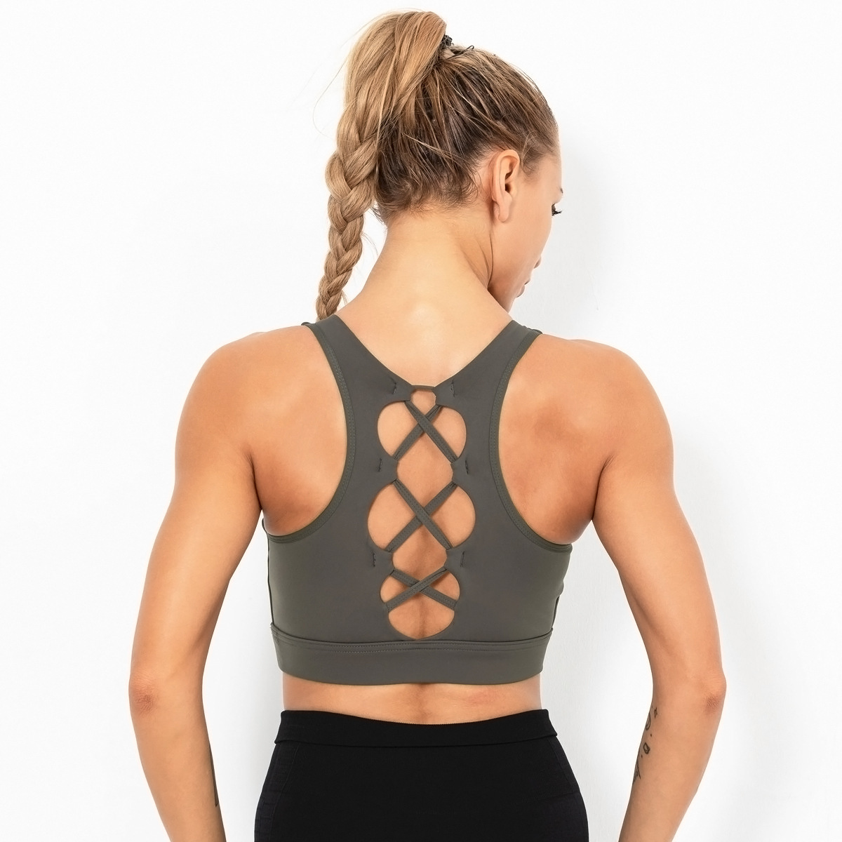 beauty back gather shockproof sports bra  NSLX14689