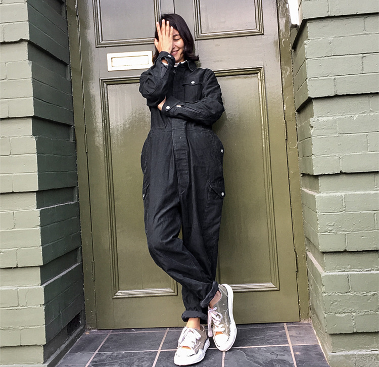 Multi-pocket Cargo Romper Men's Romper Loose Work Suit_voghion.com