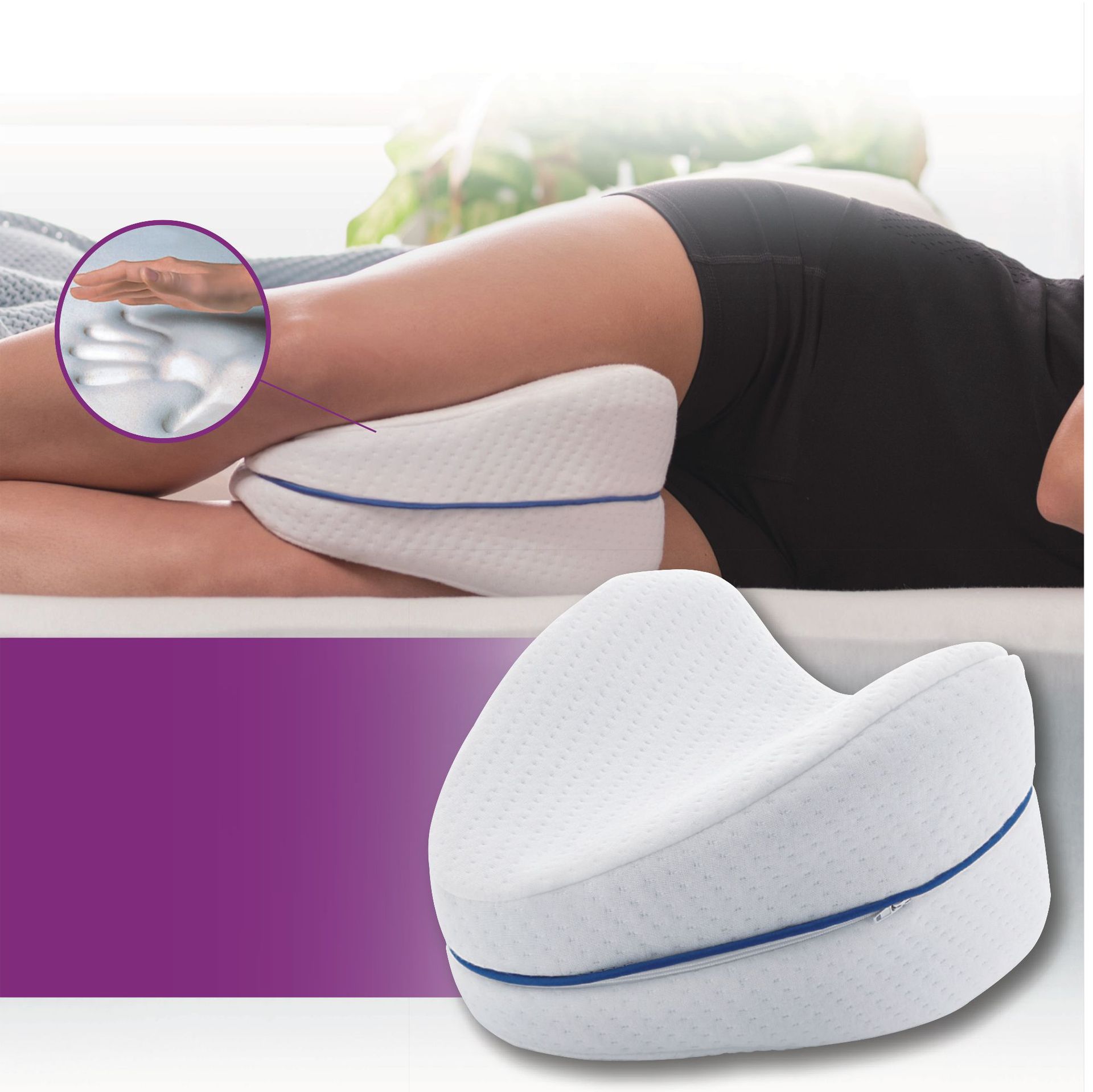 Memory Foam Leg Pillow for Joint Pain Relief Side Sleeping Thigh Pillow -  Honest FulPhilment