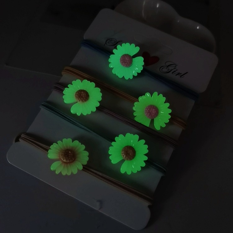 2020夜光小皮筋韩版可爱花朵发绳简约百搭头绳橡皮筋发圈儿童发饰|ms