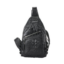 暹罗鳄鱼皮男包真皮单肩斜挎包户外潮酷风范男士胸包跨境批发