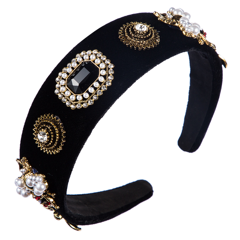 Creative Flannel Bee Alloy Rhinestone Inlaid Pearl Headband Female Temperament Headband display picture 7