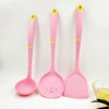 KT-200 three-piece spatula, soup spoon and colander set-pink green