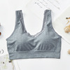 Cotton lace top with cups, vest, sports supporting wireless bra, comfortable underwear, strap bra, beautiful back